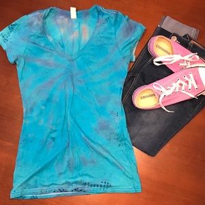New Large VNeck Tye Dye Handmade